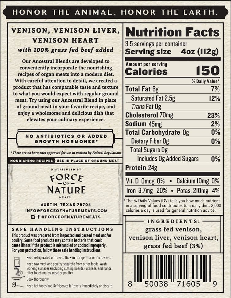 Grass Fed Venison Ancestral Blend