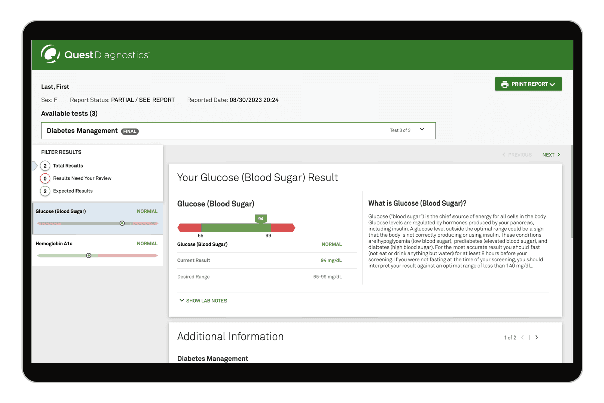Diabetes Management Test